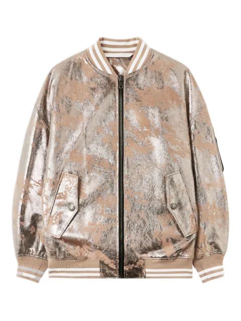 Palm Angels laminated bomber jacket Neutrals PWJA038F25LEA0013172