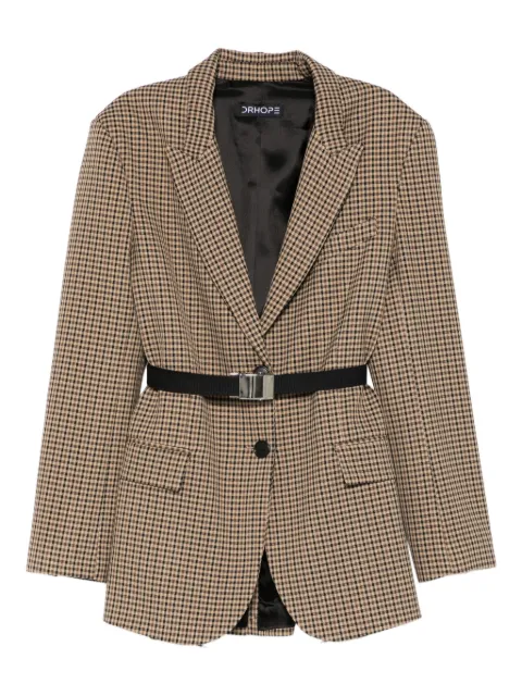 DRHOPE check belted blazer Brown 4111FB4363