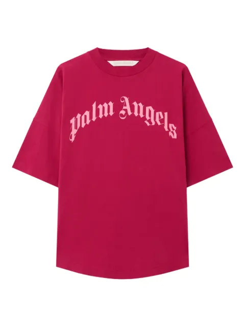 Palm Angels logo-print T-shirt Pink PWAA07CF25JER0013230
