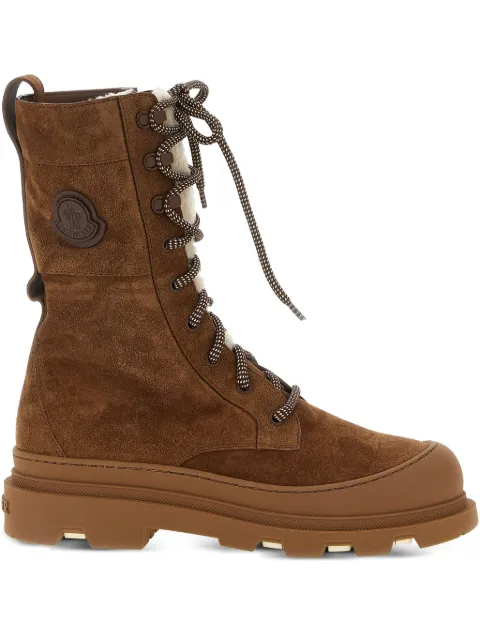 Moncler Vera High shearling lace-up boots Brown L209B4F00100M7542