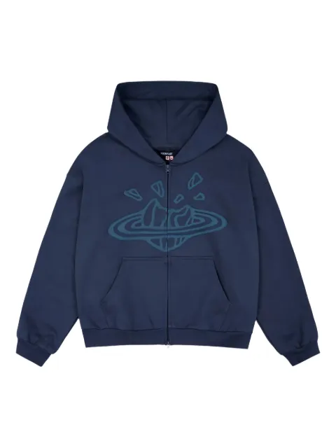 BROKEN PLANET zipped hoodie Blue BPZIPDN