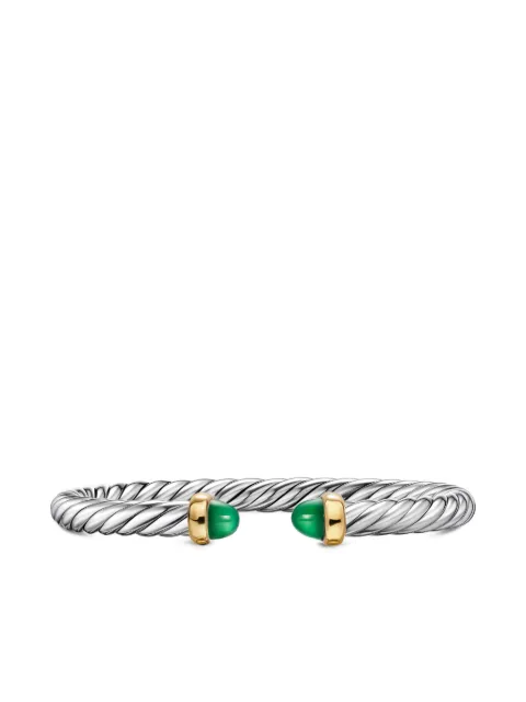 David Yurman sterling silver/14K yellow gold Cable Flex® Onyx bracelet Silver B18729S4BGO