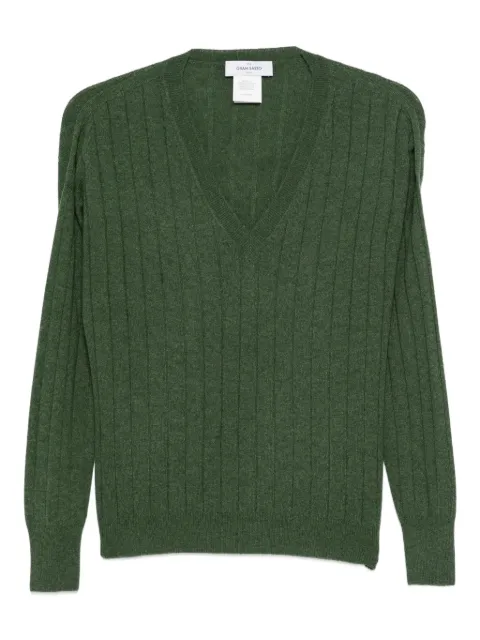 Gran Sasso ribbed V-neck sweater Green 5423512832