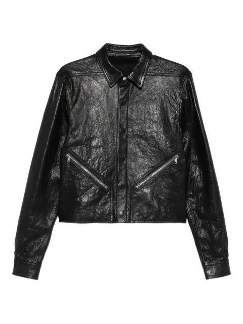 Rick Owens zip leather jacket Black RU01F2742LBE