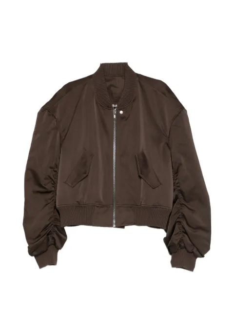 Rick Owens ruched flight bomber jacket Brown RU01F2792THD