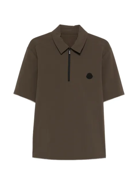 Moncler half-zip short-sleeve polo shirt Brown L10912F0000859974