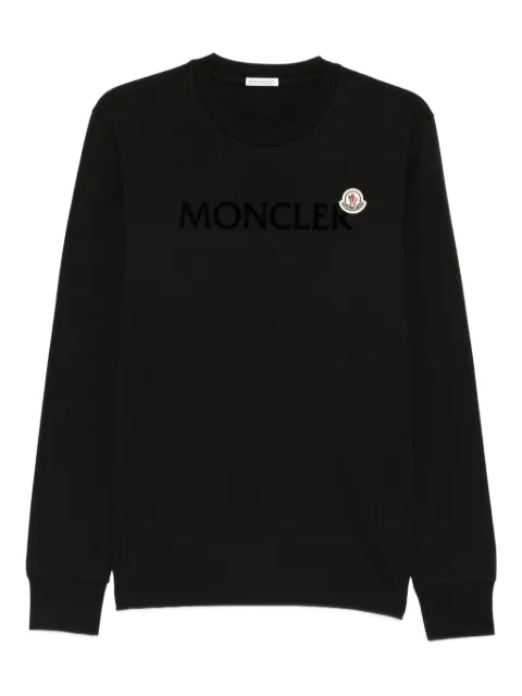 Moncler logo-plaque long-sleeve T-shirt Black L10918D0000989AYY