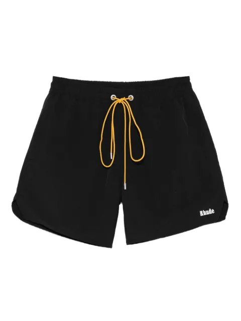 RHUDE logo-embroidered drawstring swim shorts Black RHPS26SH03108