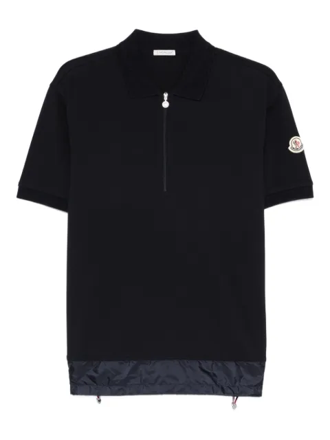 Moncler zip piqué polo shirt Black L10918A0000689A16