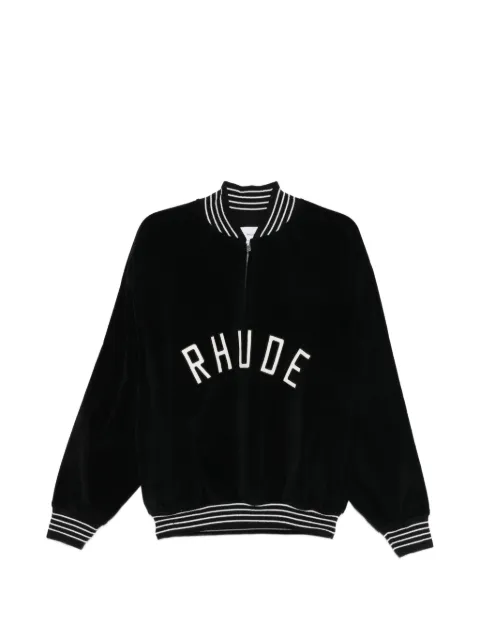 RHUDE velour quarter-zip sweatshirt Black RHPS26ST01016
