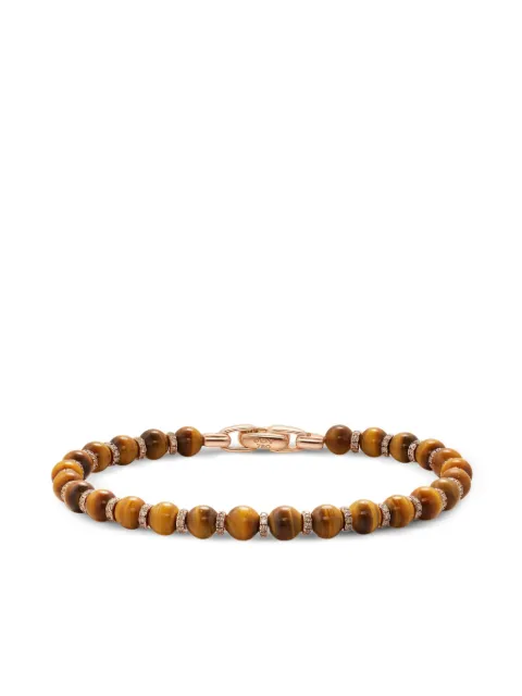 David Yurman 18K rose gold spiritual beads tiger eye and diamond bracelet Pink B35327M8R