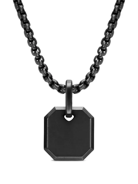 David Yurman titanium octagonal amulet pendant Black D25168MBB