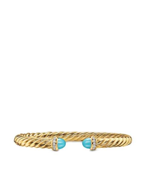 David Yurman 18K yellow gold Cablespira® Flex turquoise and diamond bracelet Gold B18729D88DTQDI