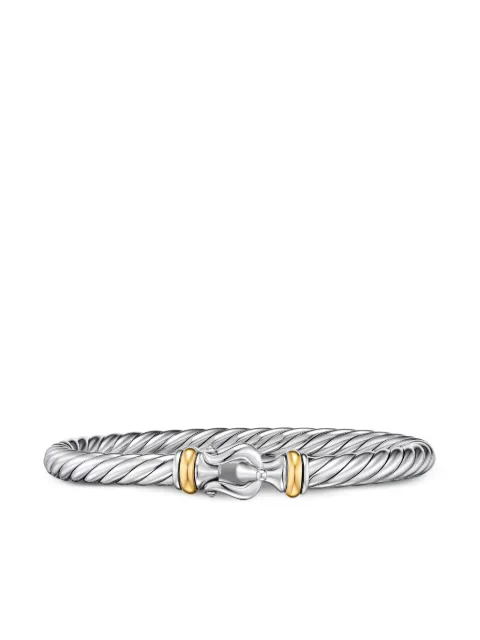 David Yurman sterling silver and 14K yellow gold Cable Flex® Buckle bracelet Silver B18757S4