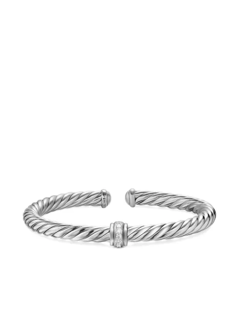 David Yurman sterling silver Cable Flex® Center Station diamond bracelet Silver B18756DSSADI