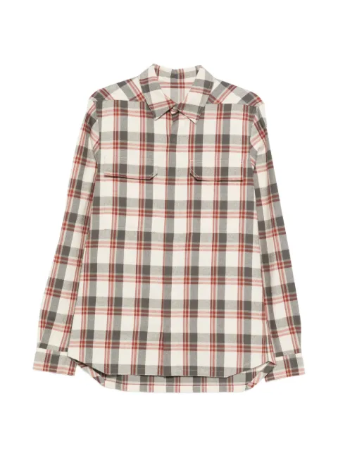 Rick Owens plaid flannel shirt Neutrals RU01F2236CP