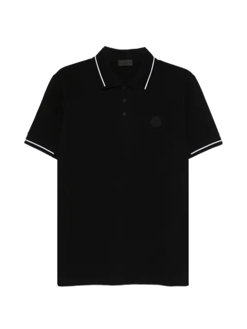 Moncler piqué trim polo shirt Black L10918A0001389A16