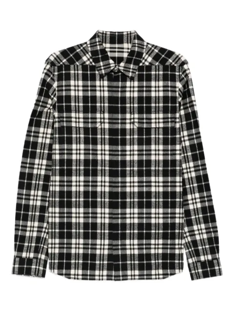 Rick Owens plaid flannel shirt Black RU01F2236CP