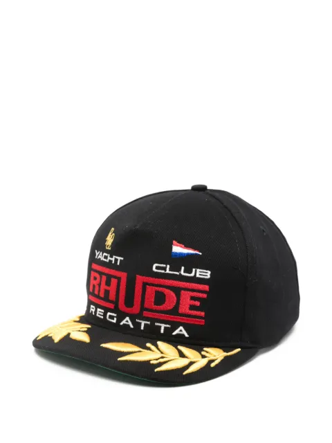RHUDE Regatta Club embroidered baseball cap Black RHPS26HA01124
