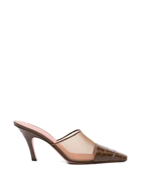 Amina Muaddi Jamie mesh croc mules Brown JAMIEMESHMULE80