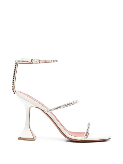 Amina Muaddi Gilda crystal-embellished sandals White GILDASANDAL95