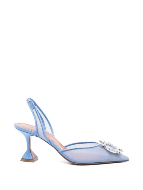 Amina Muaddi Begum mesh slingback pumps Blue BEGUMMESHSLING70