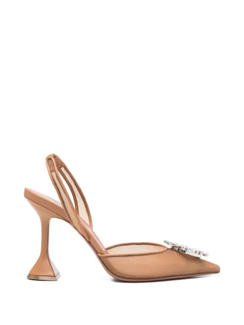 Amina Muaddi Begum point-toe slingback pumps Neutrals 13S361090BEG400