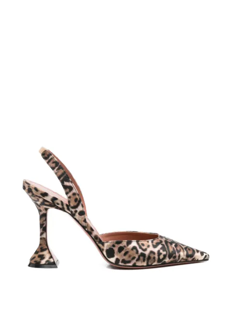 Amina Muaddi Holli leopard slingback pumps Neutrals HOLLISLING95