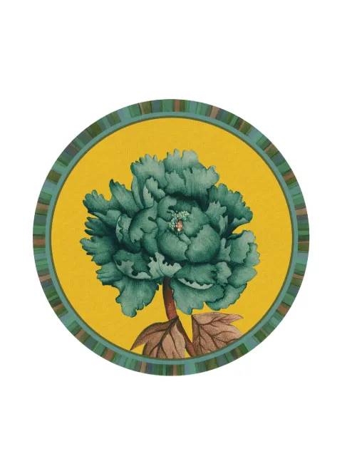 L'OCA NERA floral striped plate (39cm) Yellow 1TR006