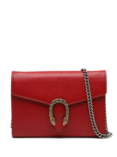 Gucci Pre-Owned 2016-2025 Leather Dionysus Wallet on Chain crossbody bag Red 54R383STST7M83SK