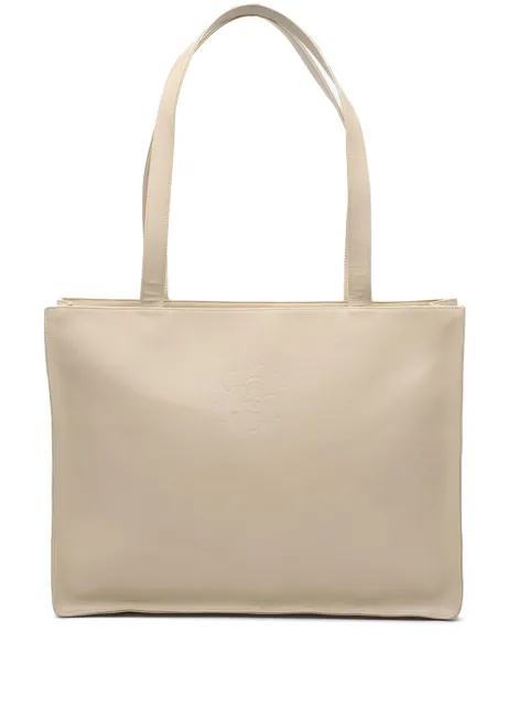 CHANEL Pre-Owned 1997-1999 Lambskin Embossed CC Camellia tote bag Brown QF3JLFQ92W8X8AEJ