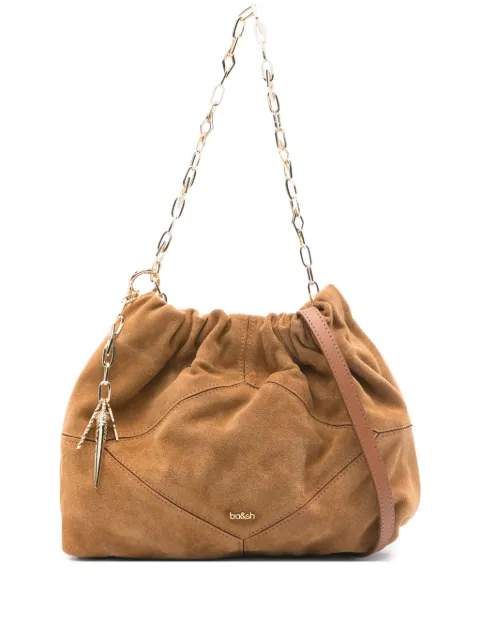 Ba&Sh June ruched chain-link mini shoulder bag Brown 2H25MJTS0133
