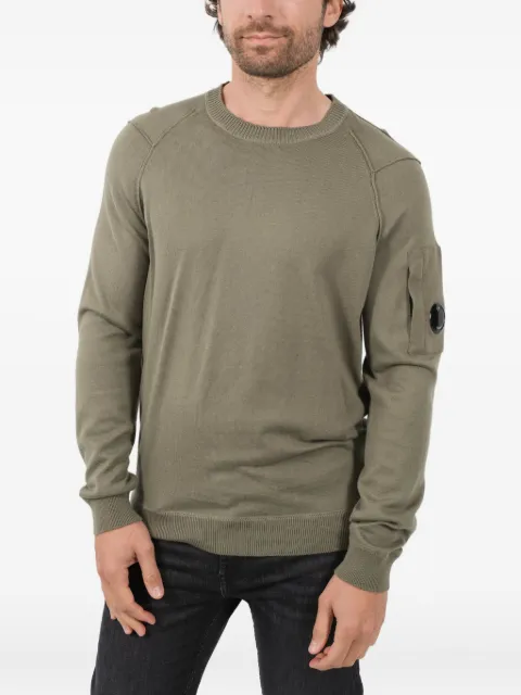 C.P. Company sleeve pocket crew-neck sweater Green N129A