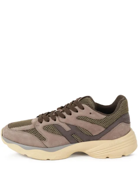 Hogan logo-appliqué panelled sneakers Brown HXM6650