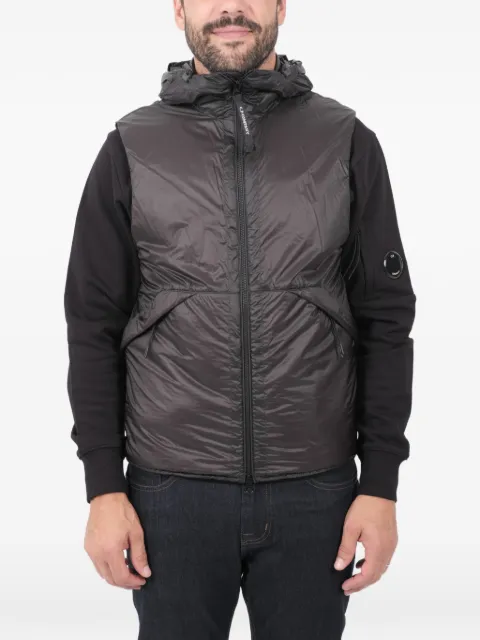 C.P. Company zip fastening hooded waistcoats Black W037A