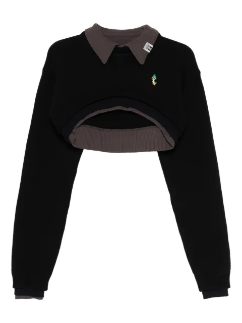 Maison MIHARA YASUHIRO layered cropped sweater Black B15SW541