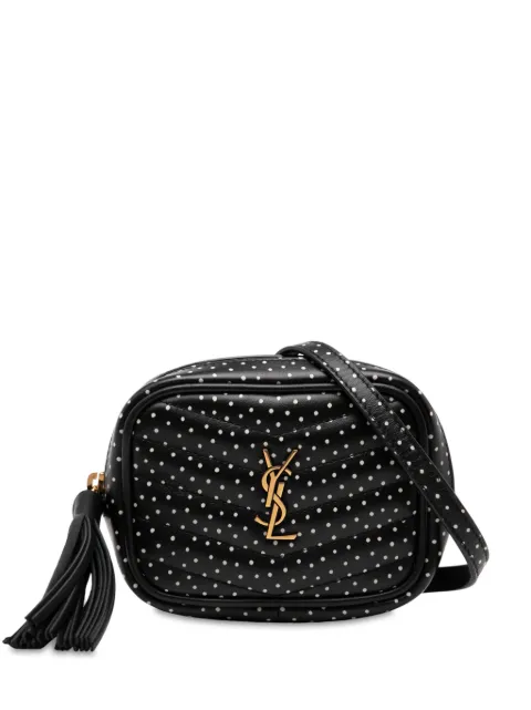 Saint Laurent Pre-Owned 2020 Baby Quilted Chevron Calfskin Monogram Polka Dot Lou Camera Bag crossbody bag Black 8348MPW0AGZWFZ5F