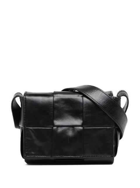 Bottega Veneta Pre-Owned 2012-2025 Candy Paper Calfskin Intrecciato Cassette crossbody bag Black QXCK2BBCJPGTSND6