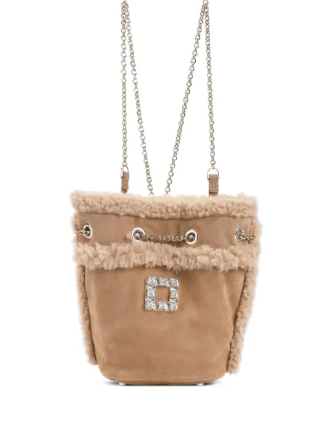 Roger Vivier Très Vivier shearling backpack Neutrals RBWANMG2100UPV5P87