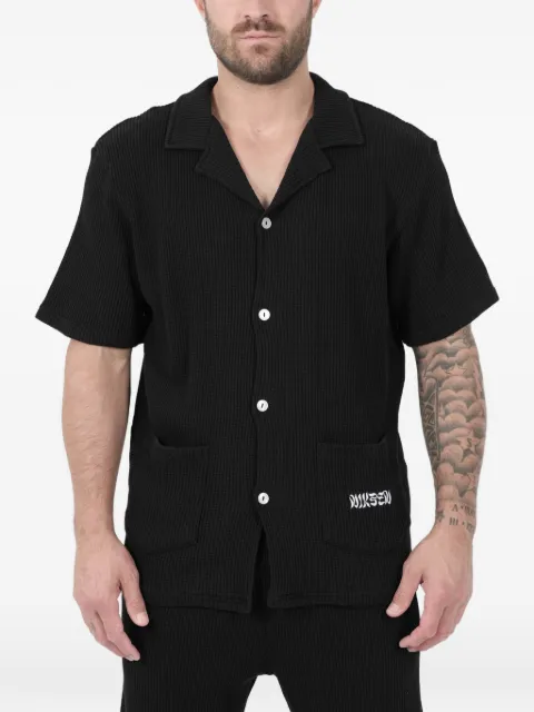 Nikben short-sleeve textured shirt Black 6110