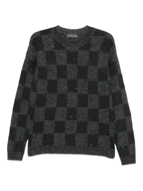 Lorena Antoniazzi sequin-embellished check sweater Black I25142GM38A18702333