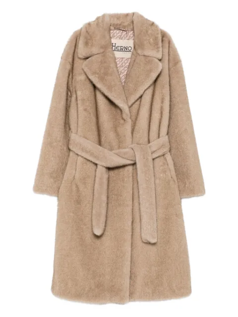 Herno belted textured coat Brown CAD000582D12739