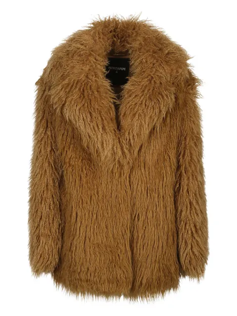 Patrizia Pepe wide-lapel coat Brown 2O0180E078