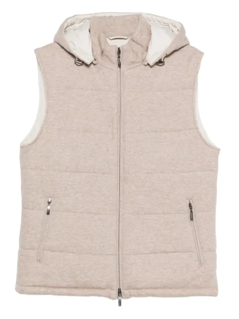 Doriani Cashmere zip-fastening vest Neutrals A405CAPJ3J36N70BE