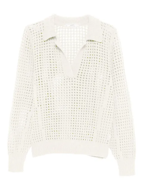 3311 openwork polo-collar sweater Neutrals 0225H2205000021