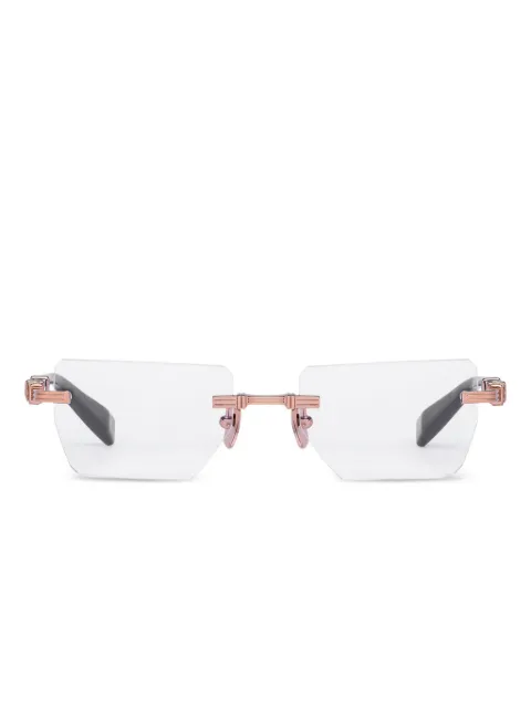 Balmain Eyewear rimless rectangle-frame glasses Black BPX150