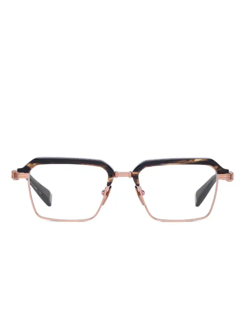 Balmain Eyewear browline-frame glasses Brown BPX183