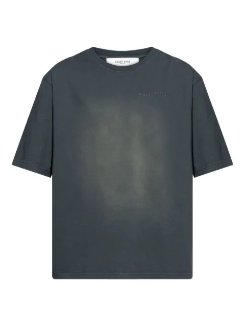 Golden Goose T-shirt in black cotton jersey with embroidered red logo Black GUP01873P002362