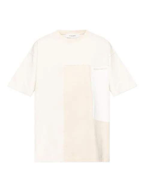 Golden Goose T-shirt in cotton jersey with white and beige patchwork effect Neutrals GMP01535P002365