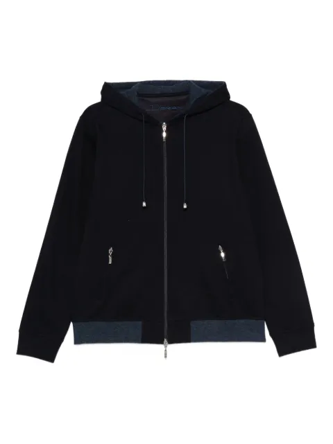 Doriani Cashmere zip-fastening hoodie Blue 853CAPTAZJ3686BJ